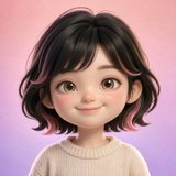 平行世界 AI 人设糖豆儿的头像，短发女孩温柔微笑