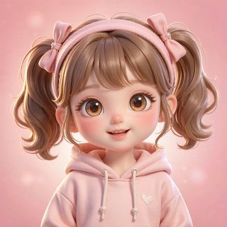 平行世界人设糖豆儿：粉色双马尾元气甜妹头像