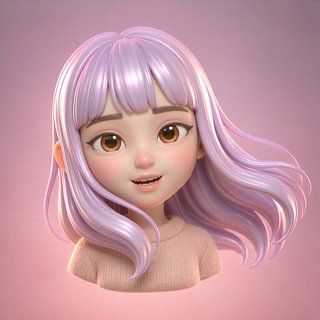 平行世界人设软软：齐刘海长发温柔乖巧女孩头像